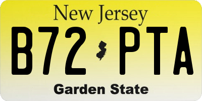 NJ license plate B72PTA