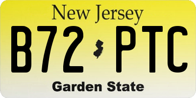 NJ license plate B72PTC