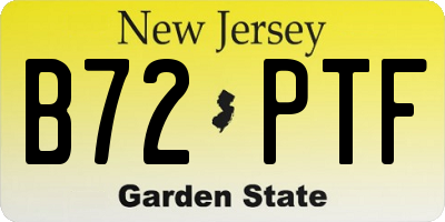 NJ license plate B72PTF