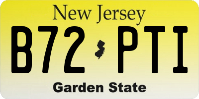 NJ license plate B72PTI