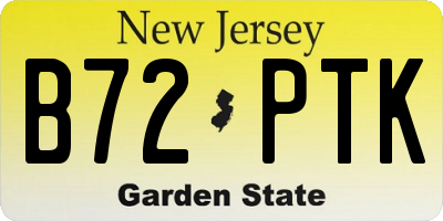 NJ license plate B72PTK