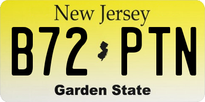 NJ license plate B72PTN