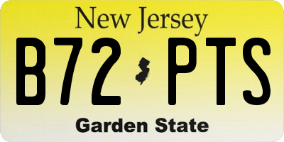 NJ license plate B72PTS