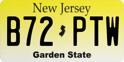 NJ license plate B72PTW