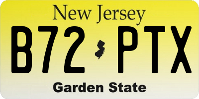 NJ license plate B72PTX