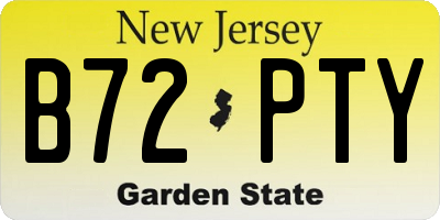 NJ license plate B72PTY