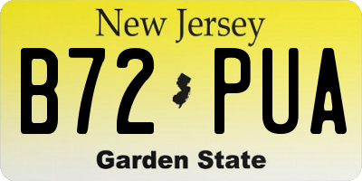 NJ license plate B72PUA