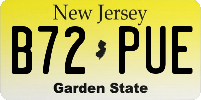 NJ license plate B72PUE