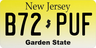 NJ license plate B72PUF