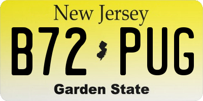 NJ license plate B72PUG