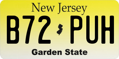 NJ license plate B72PUH