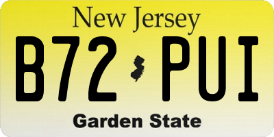 NJ license plate B72PUI