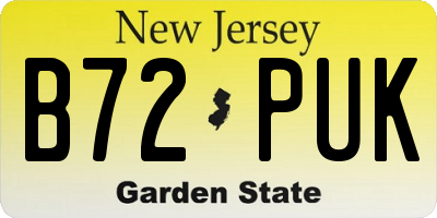 NJ license plate B72PUK