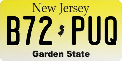 NJ license plate B72PUQ