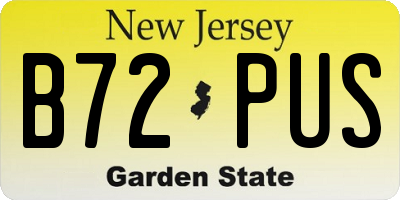 NJ license plate B72PUS