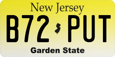 NJ license plate B72PUT
