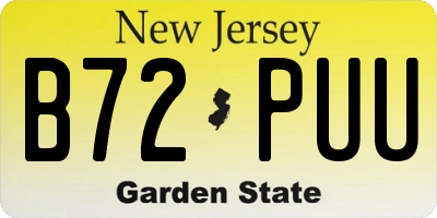 NJ license plate B72PUU