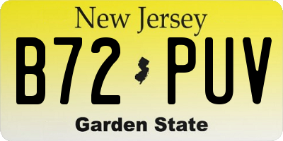 NJ license plate B72PUV