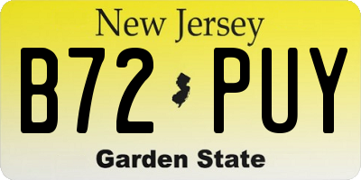 NJ license plate B72PUY
