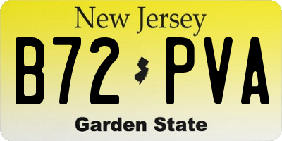 NJ license plate B72PVA