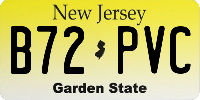 NJ license plate B72PVC