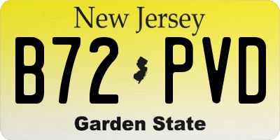 NJ license plate B72PVD