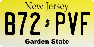 NJ license plate B72PVF