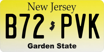 NJ license plate B72PVK