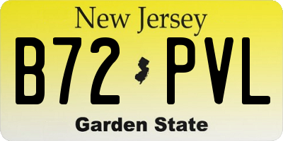 NJ license plate B72PVL