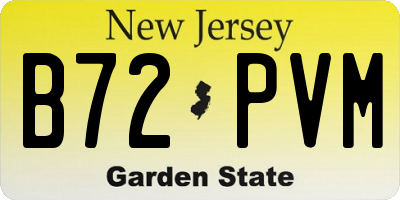 NJ license plate B72PVM