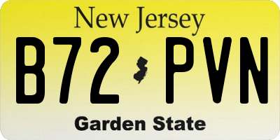 NJ license plate B72PVN