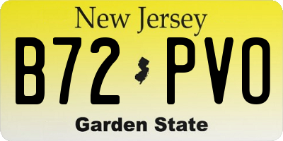 NJ license plate B72PVO