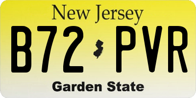 NJ license plate B72PVR