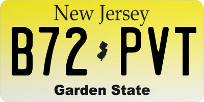 NJ license plate B72PVT