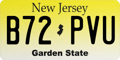 NJ license plate B72PVU