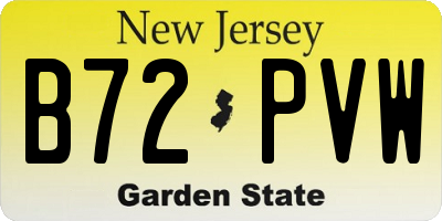 NJ license plate B72PVW