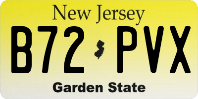 NJ license plate B72PVX