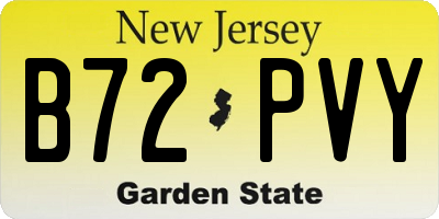 NJ license plate B72PVY