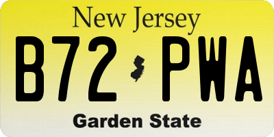 NJ license plate B72PWA