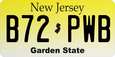 NJ license plate B72PWB