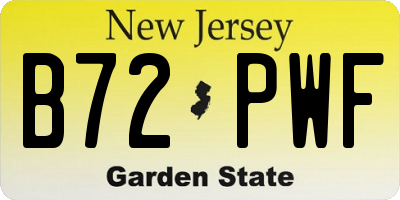 NJ license plate B72PWF