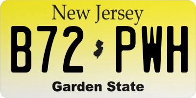 NJ license plate B72PWH