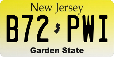 NJ license plate B72PWI
