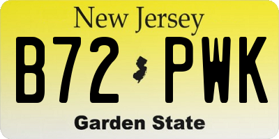 NJ license plate B72PWK