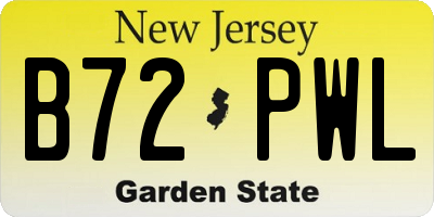 NJ license plate B72PWL