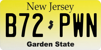 NJ license plate B72PWN