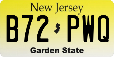 NJ license plate B72PWQ