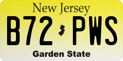 NJ license plate B72PWS