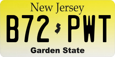 NJ license plate B72PWT