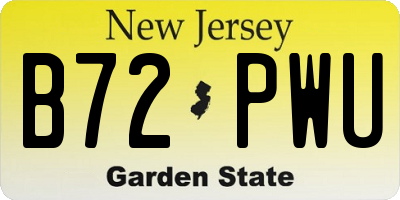 NJ license plate B72PWU